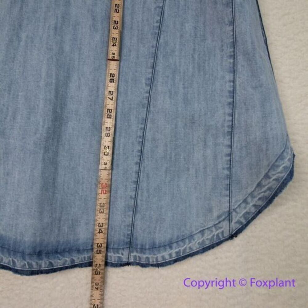 New! FREE PEOPLE Isabella Denim Tunic Dress Faded Vintage, size L - Picture 8 of 16